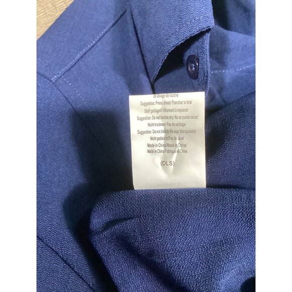 Coofandy Mens Short Sleeve Button-Down Shirt Medium 100% Polyester Navy Blue new - Picture 3 of 7